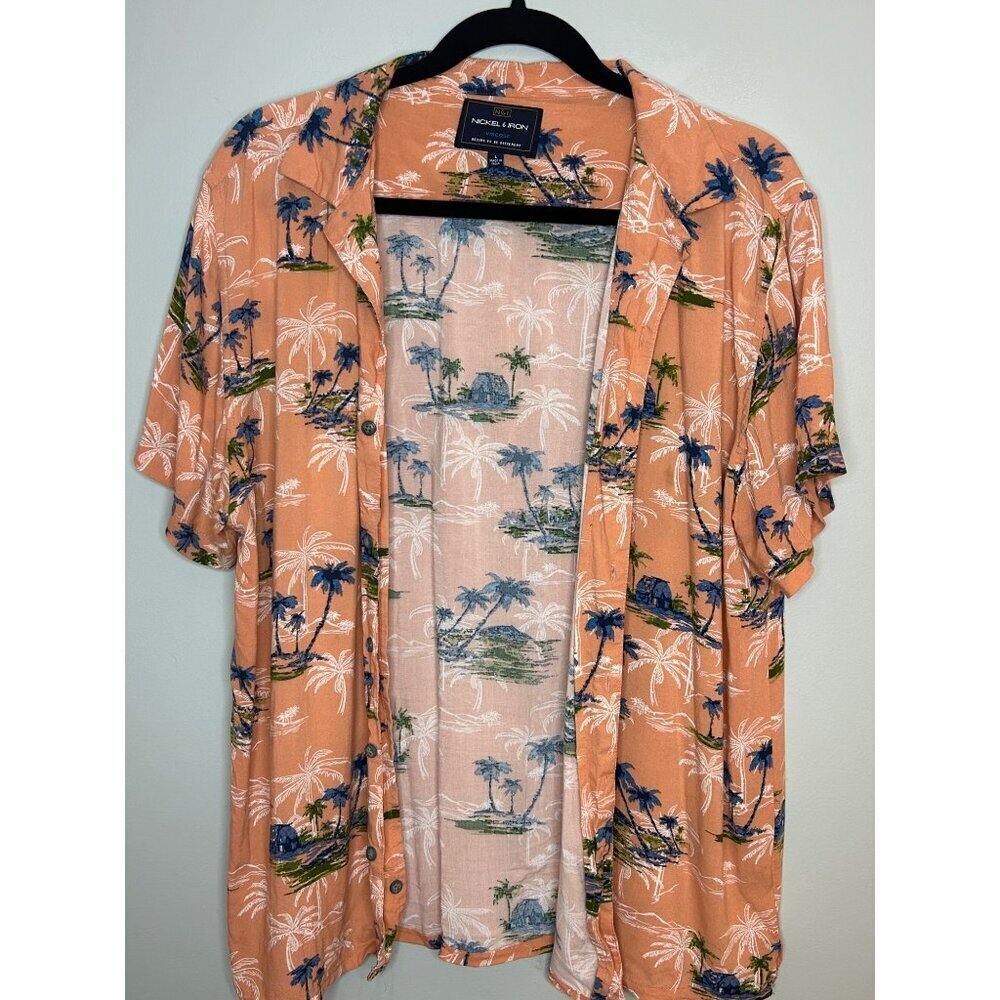 Nickel & Iron Men's Viscos Hawaiian shirt Size Large button up short sleeve